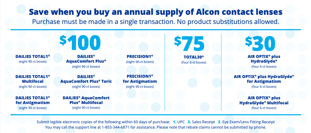 Spring 2022 alcon rebate for existing wearers